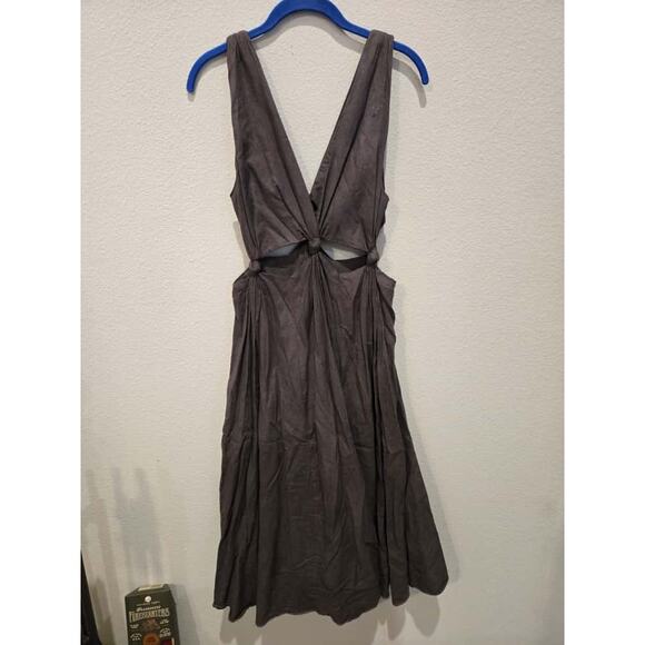 Farm Rio Women's Gray Cut-Out Maxi Dress Size M Party Cocktail - Picture 5 of 8